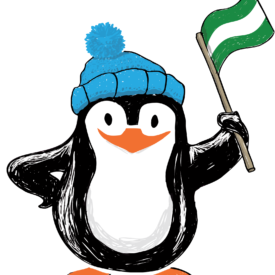 Pinguin-met-vlag